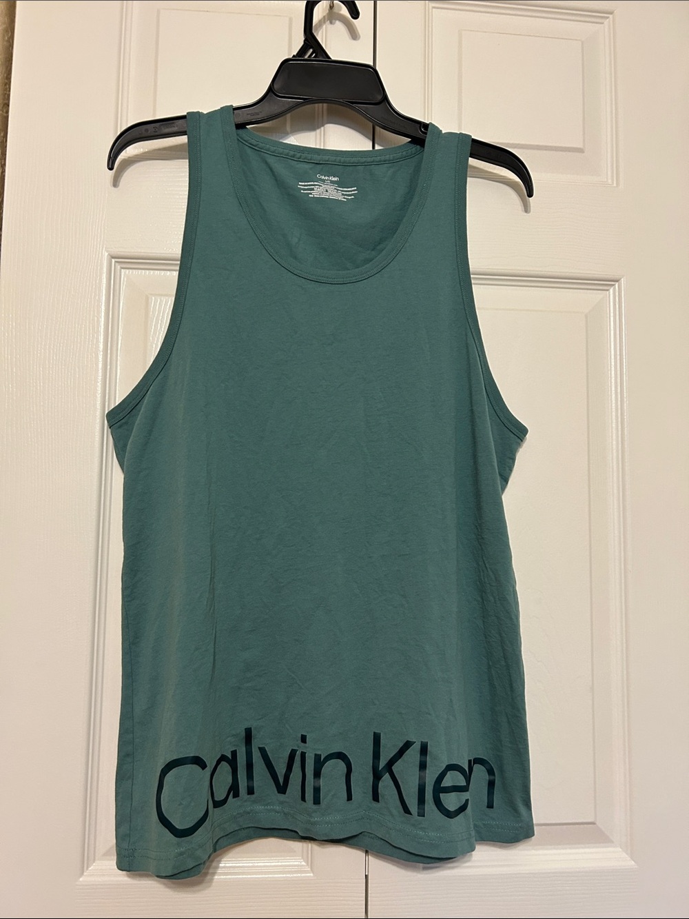 Calvin Klein Teal Logo Scoop Neck Tank